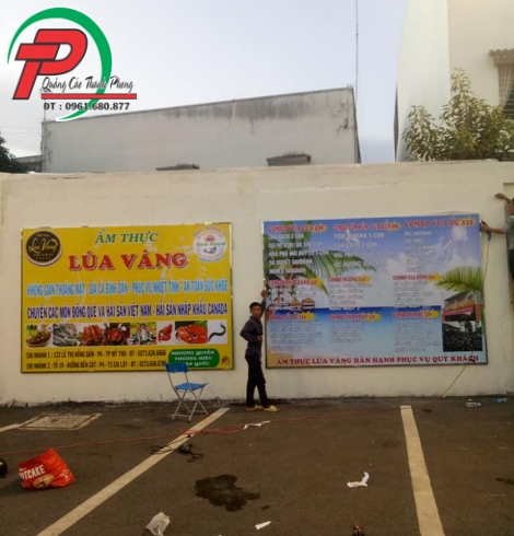 Bạt quảng cáo quán ăn Lúa Vàng