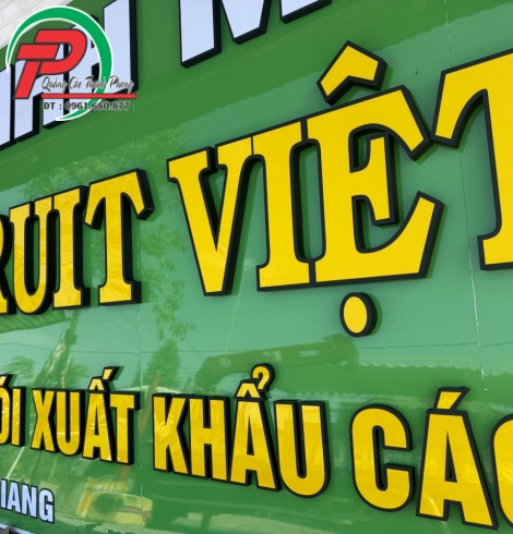Bảng hiệu Alu Công ty sầu riêng tiền Giang