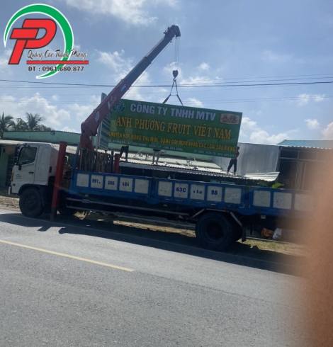 Bảng hiệu Alu Công ty sầu riêng tiền Giang