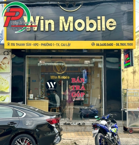 Bảng hiệu alu cửa hàng điện thoại Cai Lậy