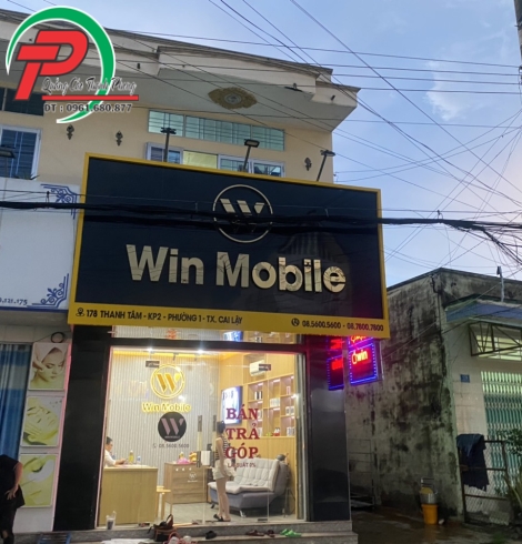 Bảng hiệu alu cửa hàng điện thoại Cai Lậy