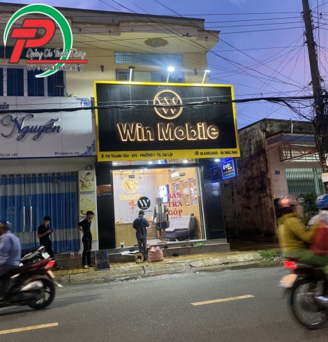 Bảng hiệu alu cửa hàng điện thoại Cai Lậy