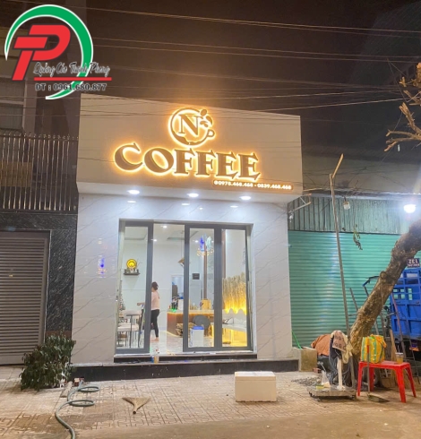 Bảng hiệu cafe Alu viền led
