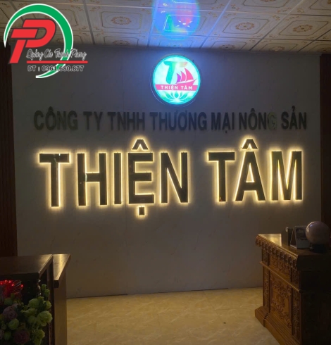 Chữ nổi inox công ty nông sản Thiện Tâm