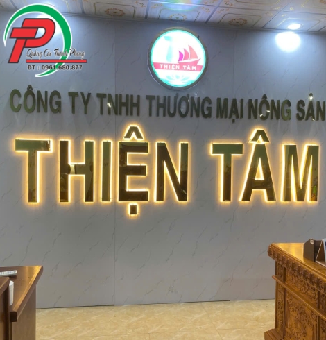 Chữ nổi inox công ty nông sản Thiện Tâm