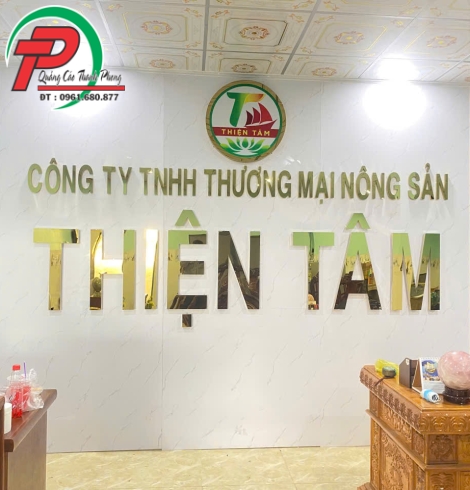 Chữ nổi inox công ty nông sản Thiện Tâm