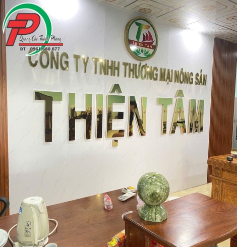 Chữ nổi inox công ty nông sản Thiện Tâm