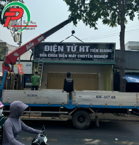 Bảng hiệu cửa hàng Điện Tử HT Tiền Giang